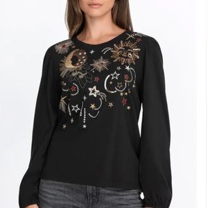 Johnny Was Callisto Sequin Bishop Sleeve Tee